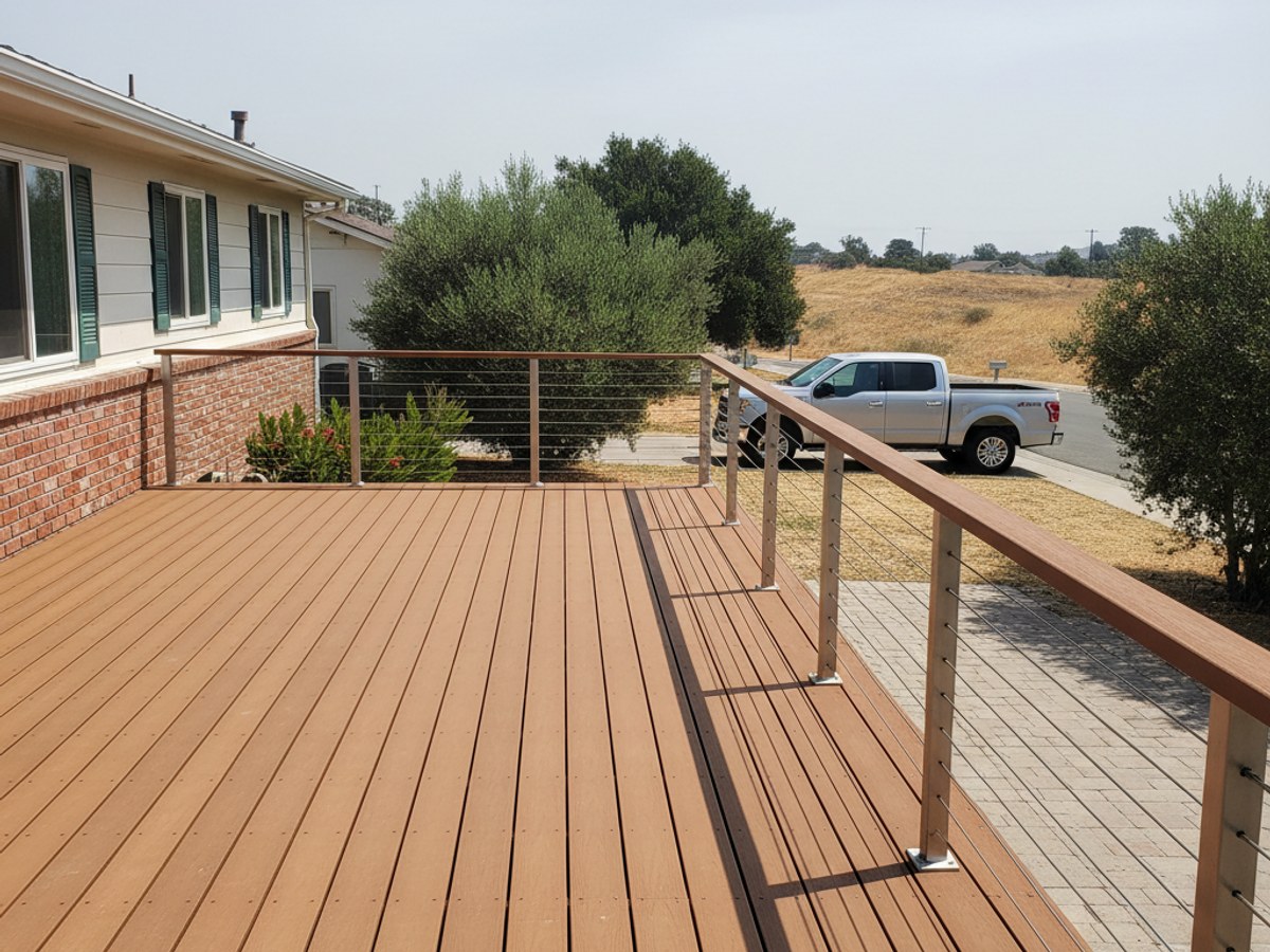 Composite Decking Installation completed by Omega Deck Solutions in Diamond Springs, CA